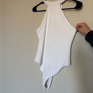 3/$15 Chic White Halter Bodysuit